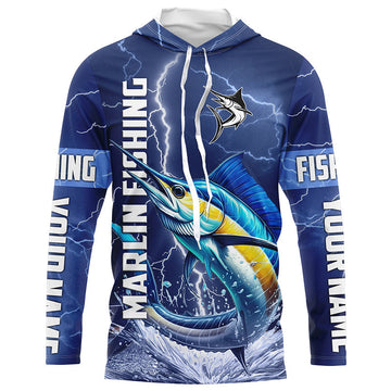 Marlin Fishing blue lightning custom performance Long Sleeve tournament fishing NQS8151