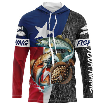 Texas Slam Fishing Custom long sleeve Fishing Redfish trout flounder Fishing NQS6729