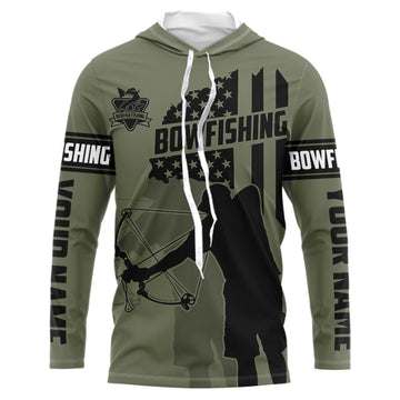 Redfish hunter bowfishing American flag Custom UV sun protection Long sleeve Fishing NQS9618