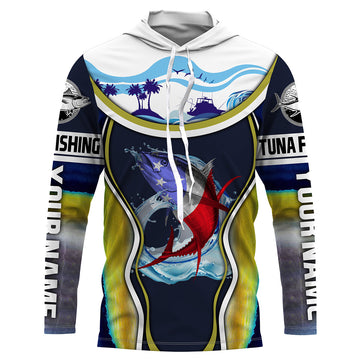 Tuna fishing American flag patriotic Custom Name fishing, women, kid, fishing apparel NQS3285