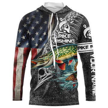 Northern Pike Fishing American Flag Custome Name 3D All Over Printed Personalized Fishing gift NQS339