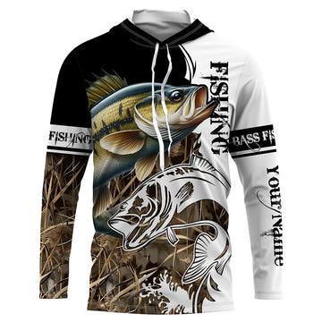 Smallmouth Bass Fishing Camo UV protection long sleeves Custom Smallmouth Bass Fishing NQS682
