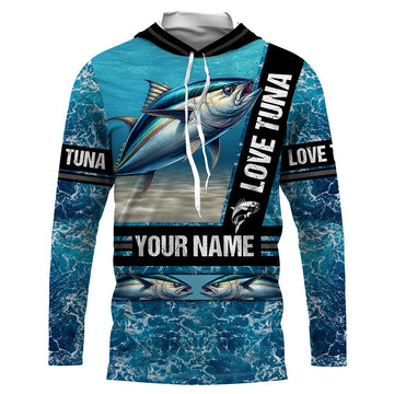 Tuna Fishing blue ocean camo customize name Tuna long sleeves fishing NQS688