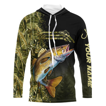 Walleye fishing camouflage Custom performance long sleeve Fishing, Walleye Fishing NQS4863