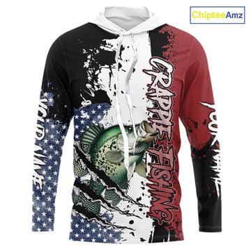 Red, white and blue Crappie fishing American Flag Custom patriotic Crappie fishing NQS9860
