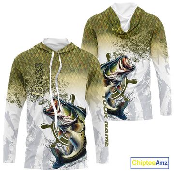 Bass fishing scales pattern Custom performance long sleeve Fishing, Bass Fishing
