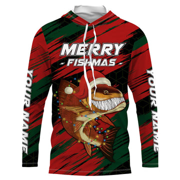 Personalized funny Christmas Redfish Fishing, Mery fishmas Fishing gift, women, kid NQS6817