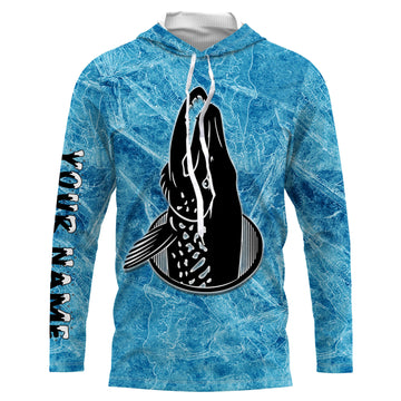 Ice fishing for northern pike winter camo pike fish clothing Custom name UV protection performance fishing gift for fisherman NQS2595