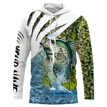 Crappie fishing green scales Custom fishing, custom fishing with hood NQS3176