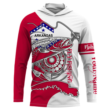 Trouts fly fishing in Arkansas Custom Name UV sun protection UPF 30+ performance fly fishing NQS3597
