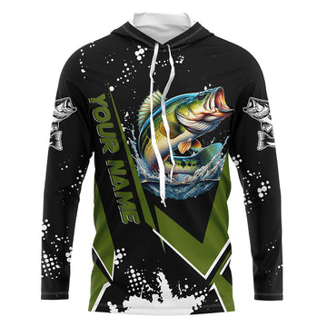 Personalized Largemouth Bass Fishing, Black and Green Bass Fishing Tournament NQS7839