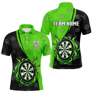 Black and Green Flame Darts Custom Team Darts NQS9565