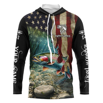 Rainbow Trout Fishing American Flag Patriotic Custom UV protection fishing, Trout fishing NQS497