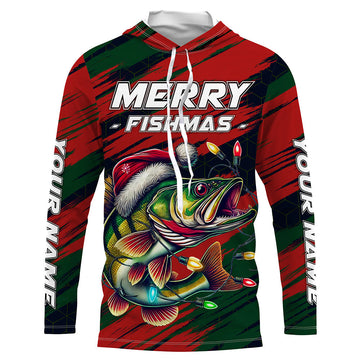 Personalized funny Christmas Walleye Fishing, Mery Fishmas Fishing gift, women, kid NQS9007