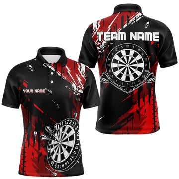Retro Black Red Pattern Custom Darts, Quarter-Zip For Dart Team NQS9456