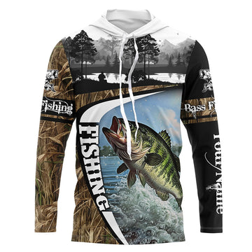 Largemouth bass fishing camo Custom UV protection long sleeves fishing, fishing gifts NQS921