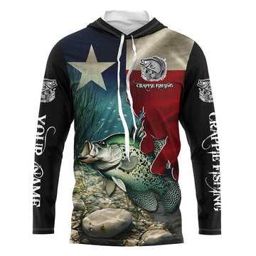 Crappie Fishing 3D Texas Flag Patriotic Customize name Texas Crappie Fishing NQS531