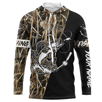 Walleye Fishing tattoo camo black version custom name performance fishing NQS923