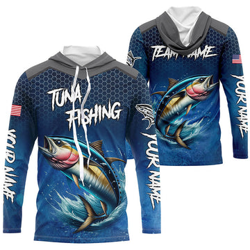 Blue camo Tuna fishing Custom performance long sleeve team Tuna fishing tournament NQS7776