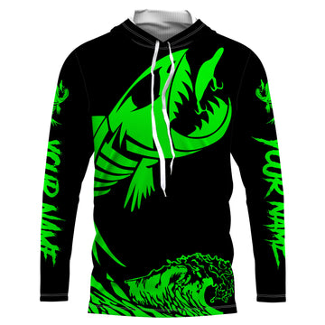 Fish skeleton reaper green black sun protection performance custom name long sleeve fishing NQS3578