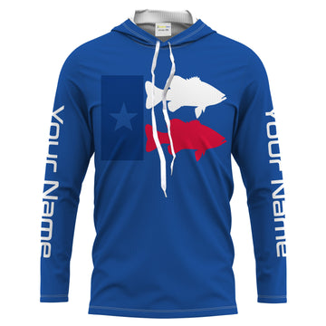 Texas Fishing Texas Flag patriotic Customize Name UV protection quick dry long sleeves fishing UPF 30+ NQS2204