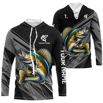 Personalized Black camo Walleye Fishing, Walleye Long Sleeve Fishing Tournament NQS8449