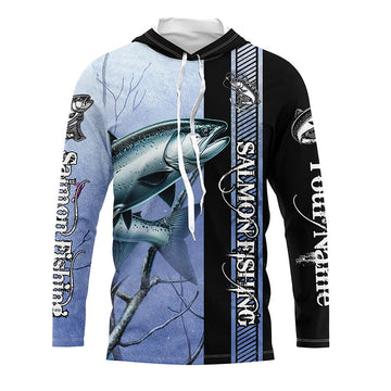 Chinook salmon Fishing Custom name Long Sleeve Performance Fishing, Salmon Fishing NQS3917