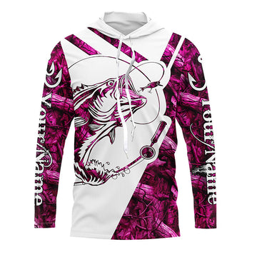 Largemouth Bass Fishing pink girl camo Custom fishing, women, kid NQSD174