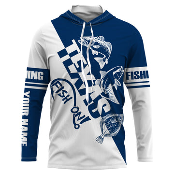Texas slam Fishing redfish, speckled trout, flounder Customized Name UV Protection, patriotic Fishing Clothing NQS2391