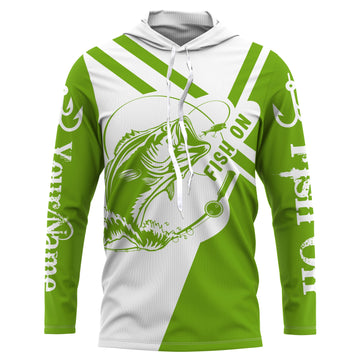 Largemouth Bass fishing clothes green Custom upf fishing, custom fishing with hood NQS3082