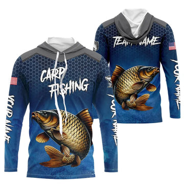 Blue camo Carp fishing Custom performance long sleeve team Carp fishing tournament NQS9238