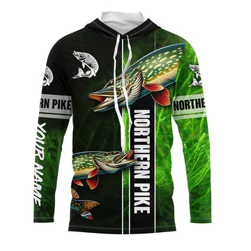 Northern Pike fishing green camo Custom Long Sleeve Fishing, fishing gifts, women, kid NQS5810
