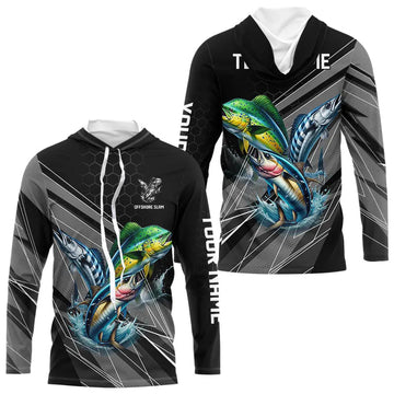 Personalized Black camo Mahi-mahi, Wahoo, Tuna Offshore slam Fishing Long Sleeve Fishing NQS9752