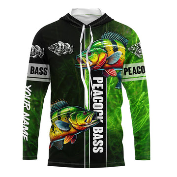 Peacock bass fishing green Custom Long Sleeve Fishing, fishing gifts, women, kid NQS4804