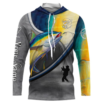 Tuna fishing scales personalized saltwater fishing, custom sun protection fishing apparel NQS3288