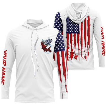 American flag chinook salmon fishing personalized patriotic UV Protection salmon Fishing NQS5625