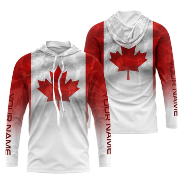 Canadian Flag Performance, Custom Name Canada Fishing water wave UV Protection for Fisherman FSD4145