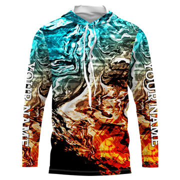 Custom Colorful Camo Long sleeve Fishing UV Protection, Men's Fishing apparel, Personalized gift FSD3250
