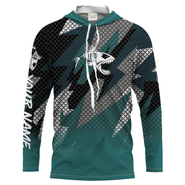 Fish Skeleton Camo Long Sleeve Tshirt Performance Fishing with UV Protection - Personalized Fishing Gifts FSD2230