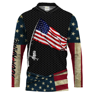 Fishing American flag fishing rod Custom Name Sun protection Personalized fishing gifts ideas FSD1798