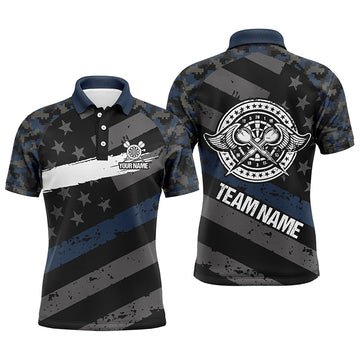 Custom Blue Camo Retro American Flag Patriotic Darts Women Darts