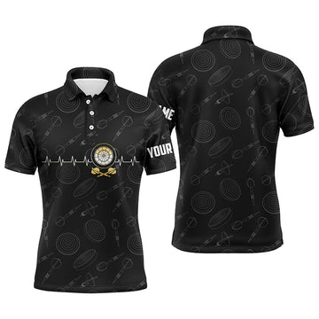Darts Board Heart Beat Black Darts Pattern Quarter-Zip Custom Darts