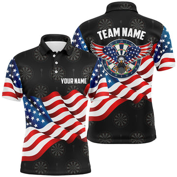 Waving American Flag Darts Quarter-Zip Custom Eagle Patriotic Darts