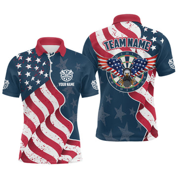 Custom Eagle Waving American Flag Darts Quarter-Zip Patriotic Dart