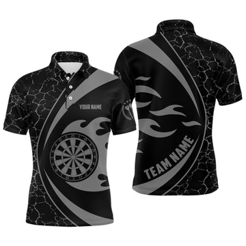 Personalized Grey Fire Flame Dart Quarter-Zip Darts Dart Team