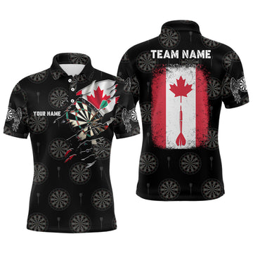 Personalized Retro Canada Flag Darts Quarter-Zip Custom Patriotic Women Darts