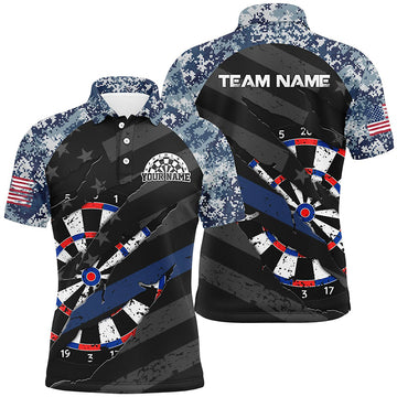 Personalized Retro Camo Blue Dart 3D Quarter-Zip, American Flag Dart VHM1105