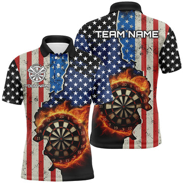 Personalized US Flag Flame Dartboard Dart 3D Quarter-Zip, Custom Women Dart VHM1077