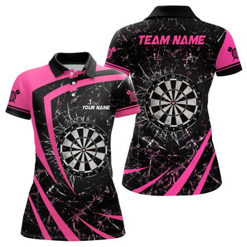 Personalized Pink Glass Break Dart Quarter-Zip Custom Dart Dart Team VHM1159