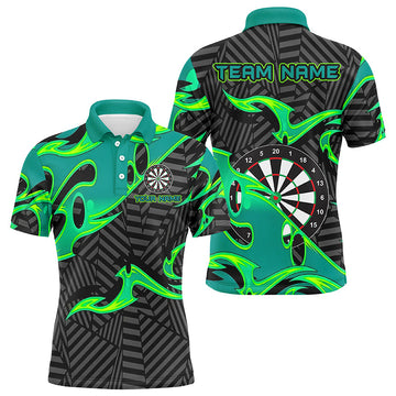 Black Turquoise Dartboard Personalized Men Dart Quarter-Zip Custom Darts Team